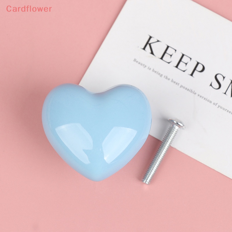 &lt; Cardflower &gt; Tay Nắm Ngăn Kéo Tủ Một Lỗ Tròn Bằng Gốm Sứ Màu Hoạt Hình Mới