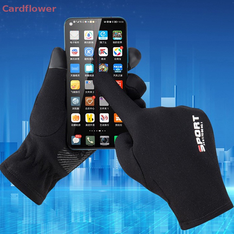 &lt; Cardflower &gt; Găng Tay Chạy Bộ Trượt Tuyết / Đạp Xe Mùa Đông Giữ Ấm Chống Nước Có Thể Chạm Màn Hình Cảm Ứng