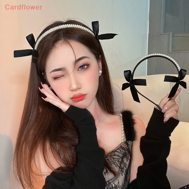 Băng Đô Nơ Đen Đính Ngọc Trai Thời Trang Cho Nữ