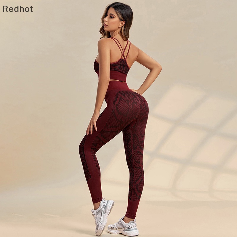 &lt; Redhot &gt; Bộ Đồ Tập Yoga / Thể Hình Nhanh Khô In Họa Tiết Da Báo Cho Nữ