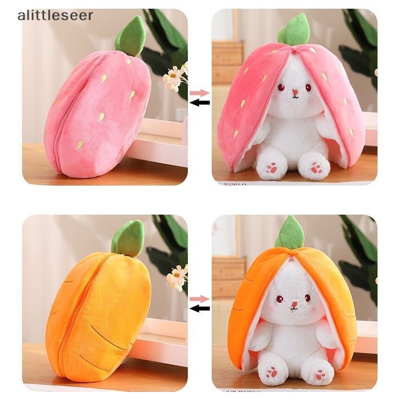 Thỏ Nhồi Bông 18 / 35cm Ẩn Trong Túi Dâu Tây Cà Rốt Sáng Tạo Vui Nhộn Làm Quà Sinh Nhật Cho Bé Gái