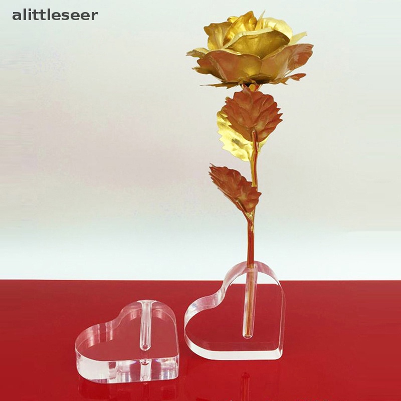 Giá Đỡ Trưng Bày Bình Hoa Hình Trái Tim Chất Liệu Acrylic