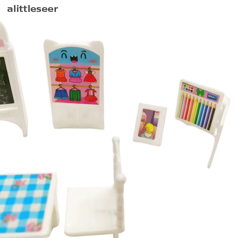Set 8 Mô Hình Nội Thất Xinh Xắn Cho Nhà Búp Bê 16cm Tỉ Lệ 1 / 6