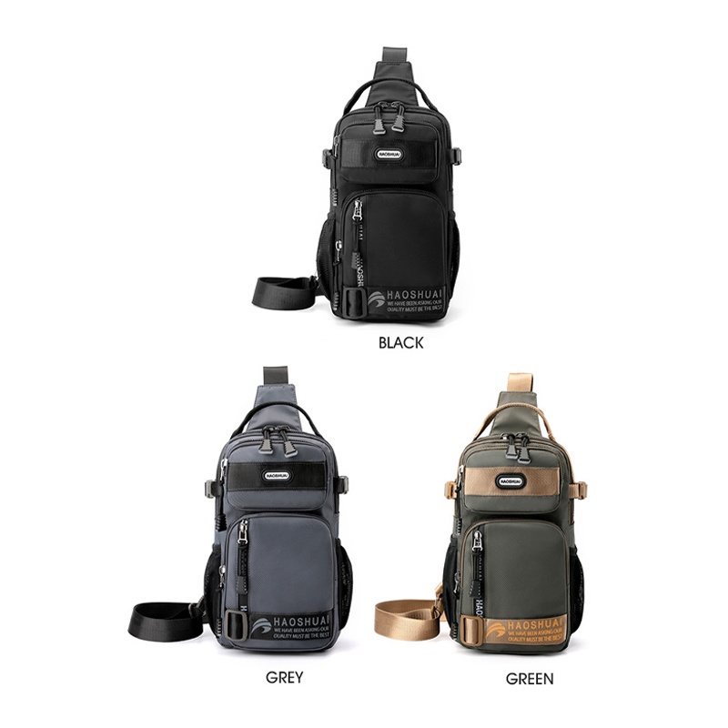 Túi Đeo Chéo Ngực Nhiều Ngăn Bằng Nylon Sức Chứa Lớn Thời Trang Cho Nam
