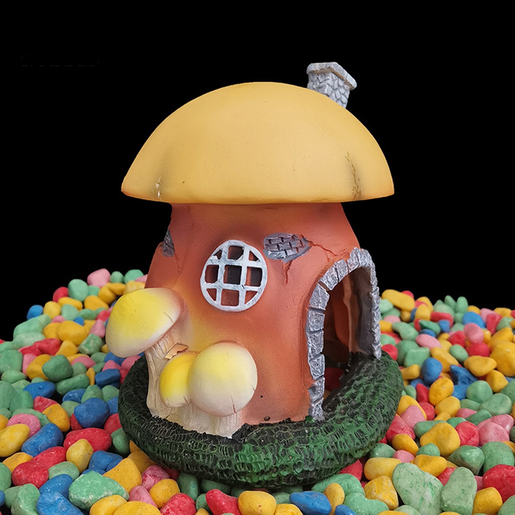 Đồ trang trí Ngôi Nhà Nấm Bằng Nhựa Resin Dùng Trang Trí Bể Cá