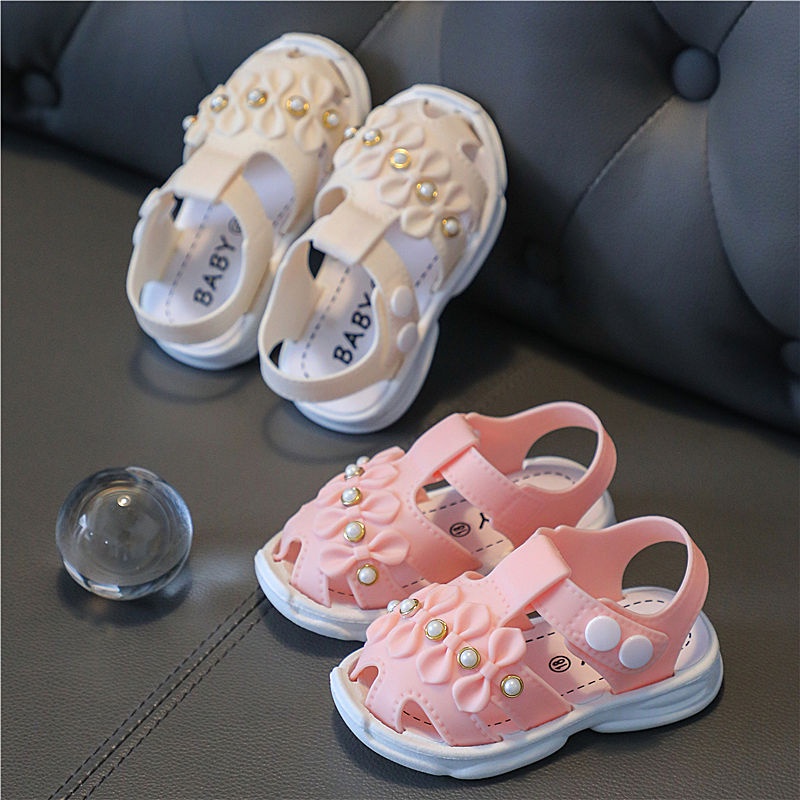 Xăng đan Công Chúa Đế Mềm Đính Ngọc Trai Thời Trang Mùa Hè 2023 Cho Bé Gái