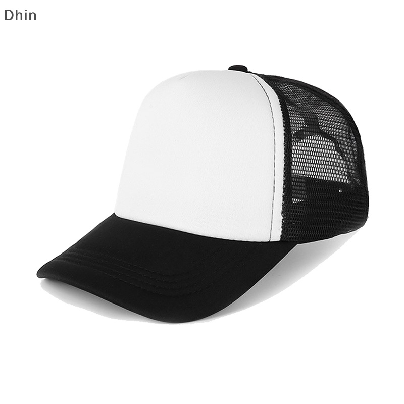 [Dhin] Mũ Lưỡi Vịt Bằng Cotton &amp; polyester Phối Lưới Xốp Chống Nắng Mùa Hè Có Thể Điều Chỉnh Cho Unisex COD