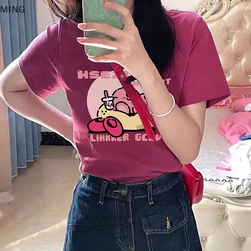 Áo Thun Tay Ngắn Cổ Tròn In Họa Tiết Hoạt Hình Thời Trang Mùa Hè Dành Cho Nữ