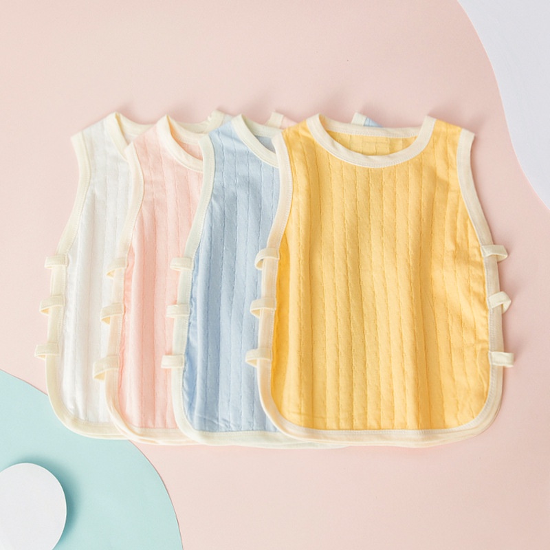 Áo Thun Ba Lỗ Màu Trơn Bằng Vải Cotton Mềm Thoáng Khí Thời Trang Mùa Hè Dành Cho Bé Trai Gái 0-3 Tuổi