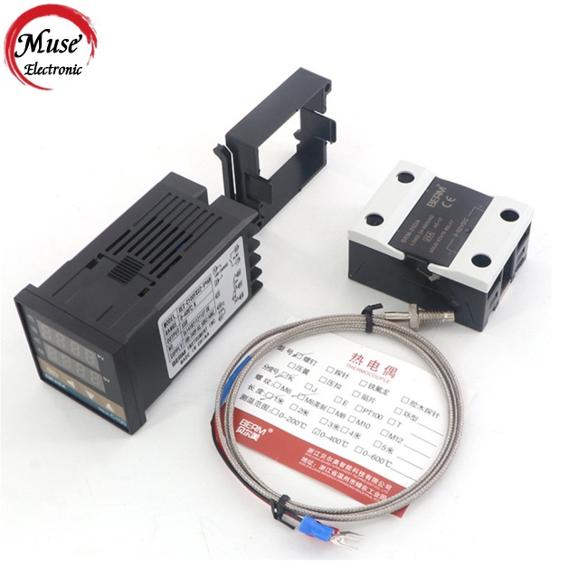 Bộ Điều Khiển Nhiệt Độ Kỹ Thuật Số PID AC100-240V REX-C100 SSR AN Và Rơ Le