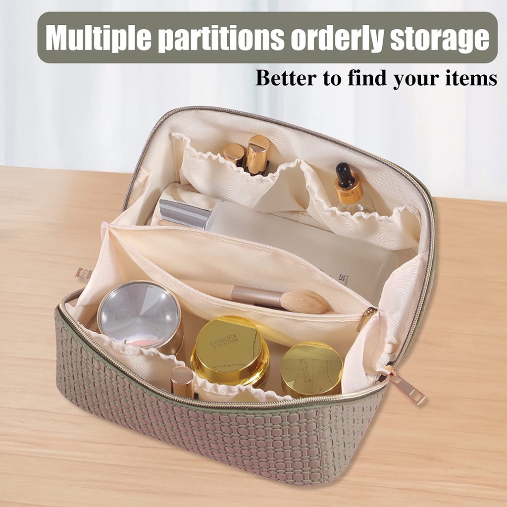 Túi Đựng Mỹ Phẩm Da PU Cỡ Lớn Chống Thấm Nước Đa Năng Tiện Dụng Cho Nữ Ốp timetunnel