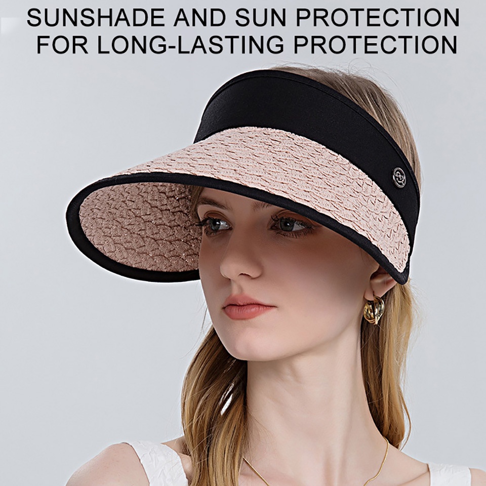 Mũ Cói Chống Nắng Vành Rộng Hở Chóp Thời Trang Đi Biển Mùa Hè Hàng Mới Dành Cho Bạn Nữ