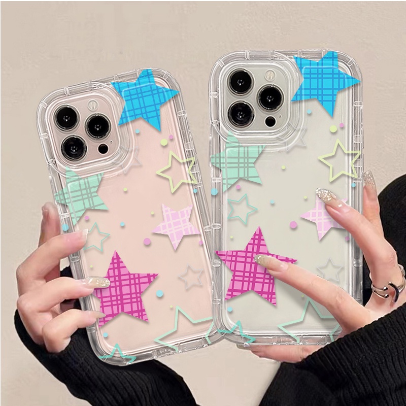 Ốp Điện Thoại TPU Silicon Mềm Trong Suốt Chống Sốc Hình Ngôi Sao Cho IPhone 11 13 14 12 Pro 7 8 6 6s Plus XS Max X XR