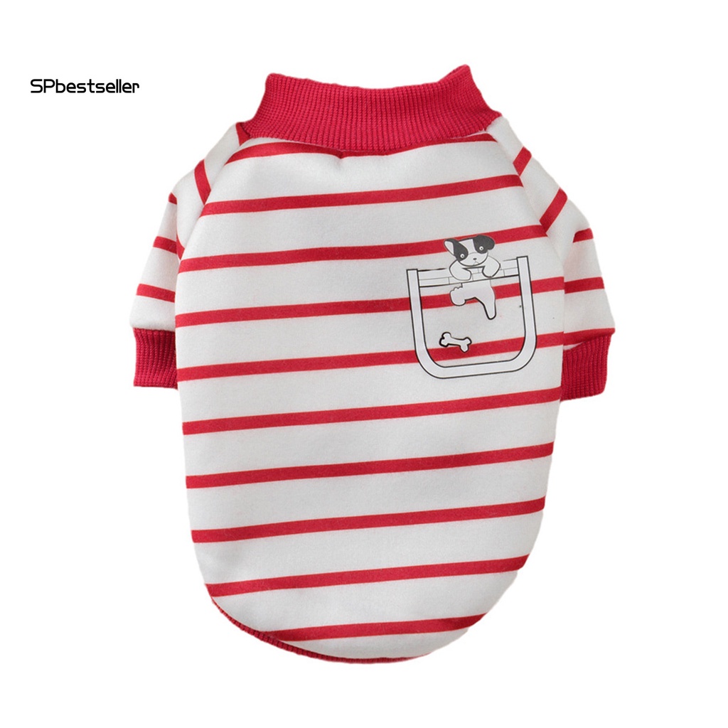 Spbestsellwr Áo Sweatshirt Cổ Đứng Tay Ngắn In Họa Tiết Sọc Màu Tương Phản Giữ Ấm Thoải Mái Hai Chân Mặc Hàng Ngày Cho Thú Cưng