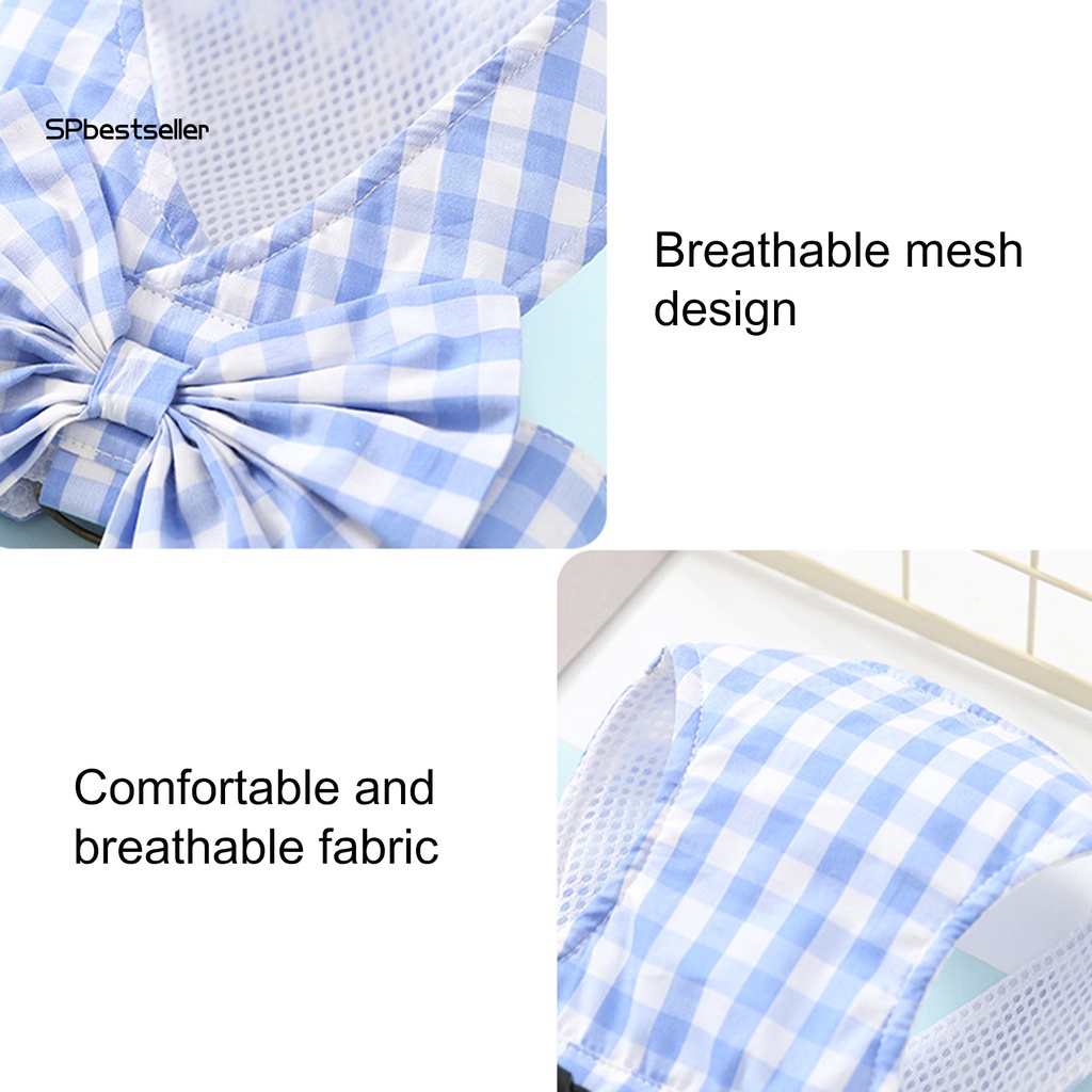 1 Bộ Áo Vest Và Dây Dắt Thú Cưng Đi Dạo Họa Tiết Lưới Chống Thoát