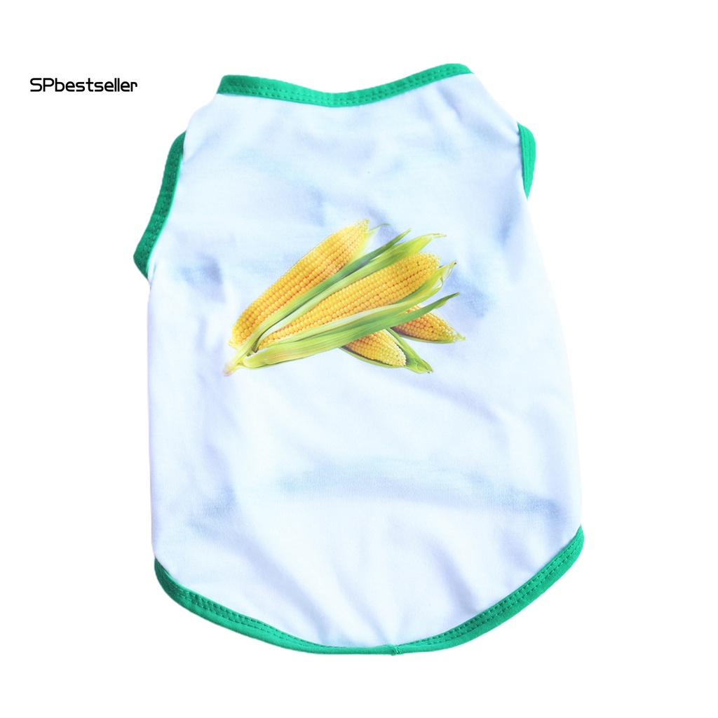 Áo Thun Ba Lỗ In Hình Quả Bắp Không Dính Thoải Mái Thời Trang Mùa Hè Cho Cún Cưng