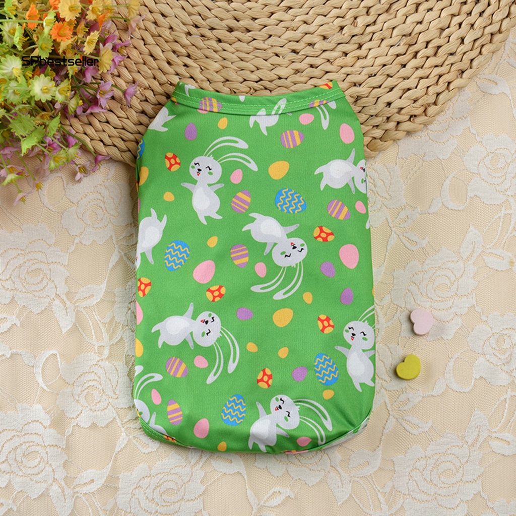 Áo Thun Không Tay Mỏng Thoáng Khí In Hình Dễ Thương Dành Cho Thú Cưng