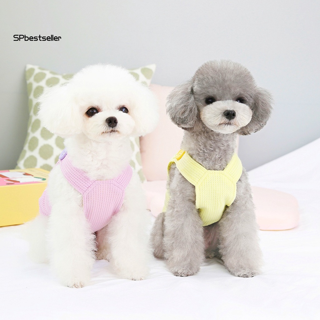 Áo Sát Nách Mềm Mại In Họa Tiết Gấu Hoạt Hình Dễ Thương Thoải Mái Có Dây Đeo Cho Cún Cưng