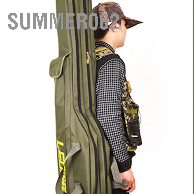 Summer062 Hộp đựng cần câu có thể gập lại Túi bằng vải và kim loại 1 5m cho cá ngoài trời