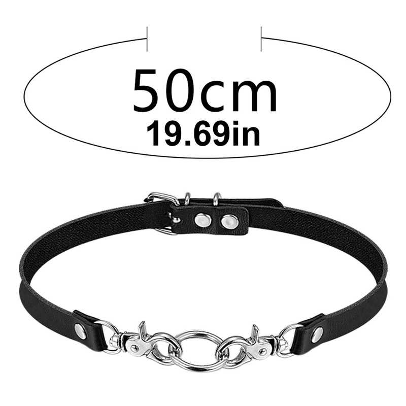 Vòng cổ Da PU Có Khóa Dễ Điều Chỉnh Thiết Kế Đơn Giản Thời Trang