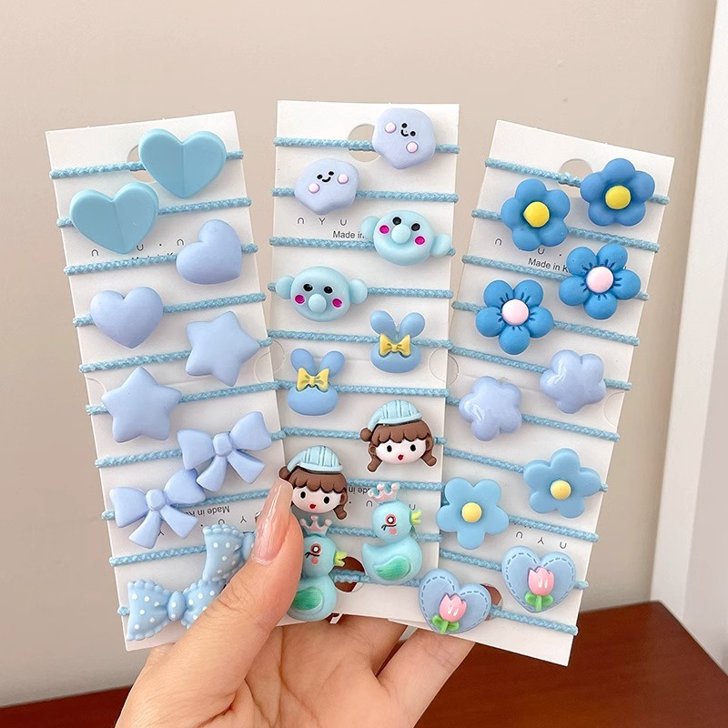 Dây Buộc Tóc Thắt Nơ In Hoa Màu Sắc Ngọt Ngào Xinh Xắn Cho Bé Gái