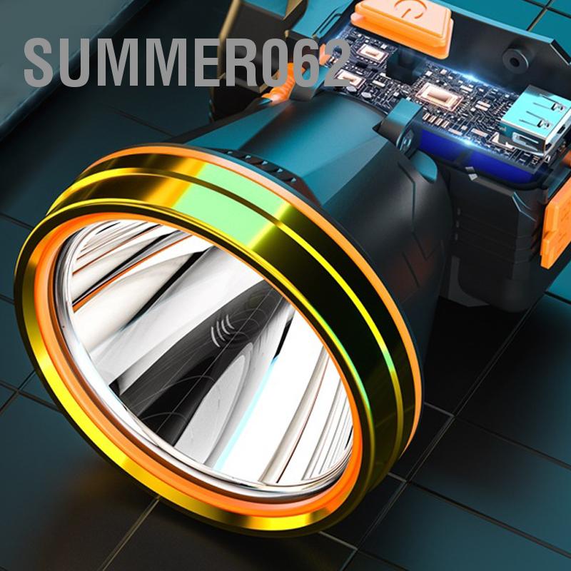 Summer062 Đèn đội đầu có thể sạc lại bằng hợp kim nhôm cảm biến cho câu cá ngoài trời