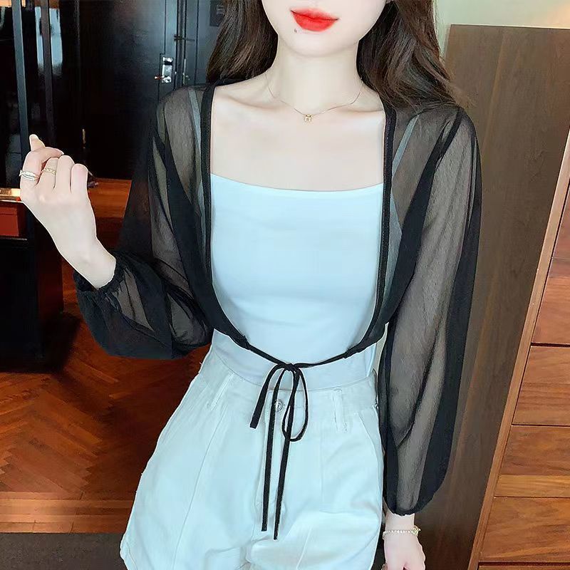 Áo Khoác cardigan chiffon Mỏng Hai Màu Sắc Thời Trang Mùa Hè Dành Cho Nữ