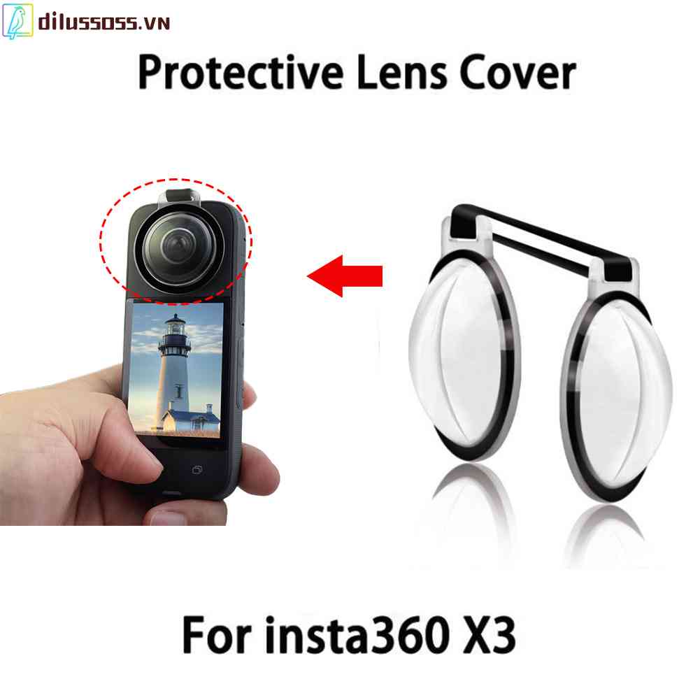 Nắp Bảo Vệ Ống Kính Máy Ảnh Trong Suốt Cho Insta 360 X3