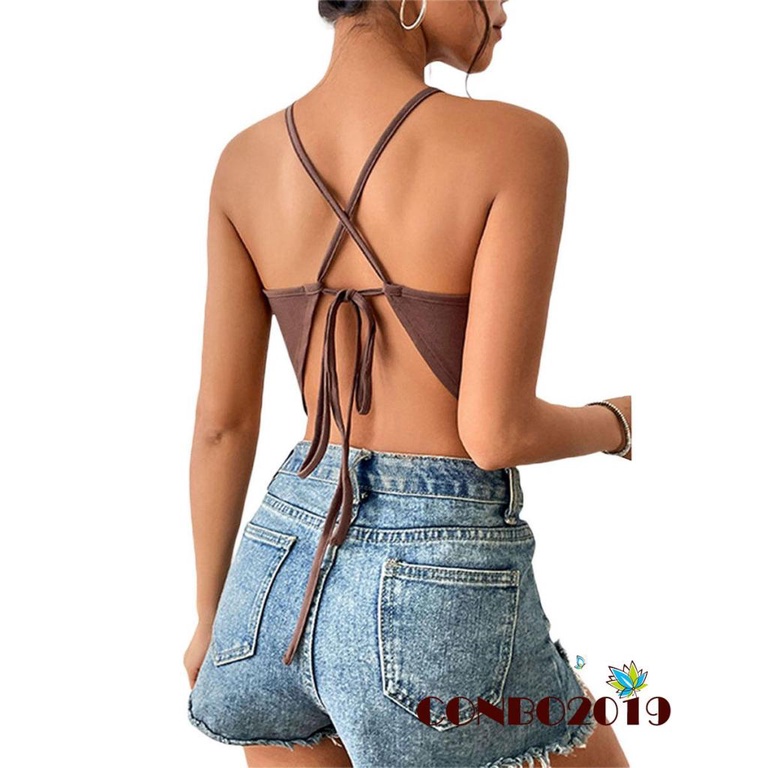 Áo Crop Top Hai Dây Màu Sắc Thời Trang Mùa Hè Cho Nữ