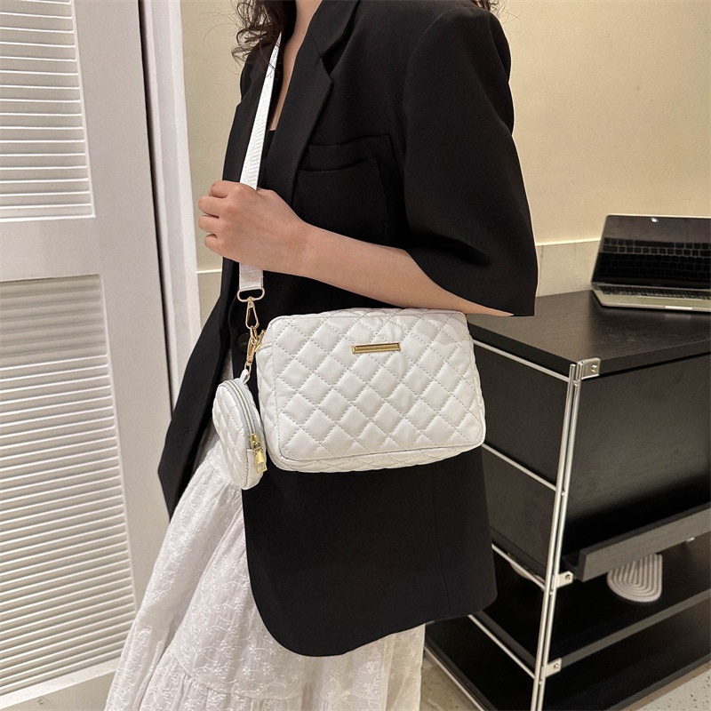 Túi Xách JASMIN NOIR Da PU Dáng Vuông Nhỏ Họa Tiết Kim Cương Đơn Giản Cho Nữ