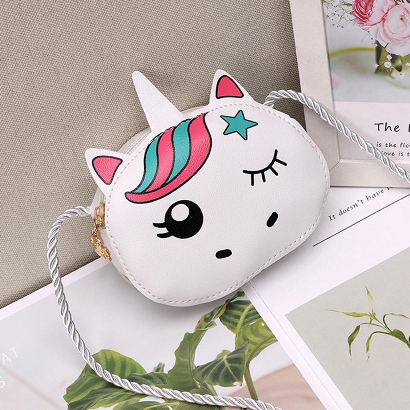 Túi Da PU Đeo Vai Đựng Tiền Xu Họa Tiết Kỳ Lân Hoạt Hình