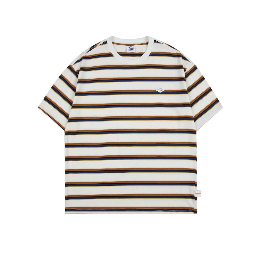 Áo Thun Tay Ngắn Dáng Rộng Họa Tiết Kẻ Sọc Phong Cách Nhật Bản Thời Trang Mùa Hè Cho Nam