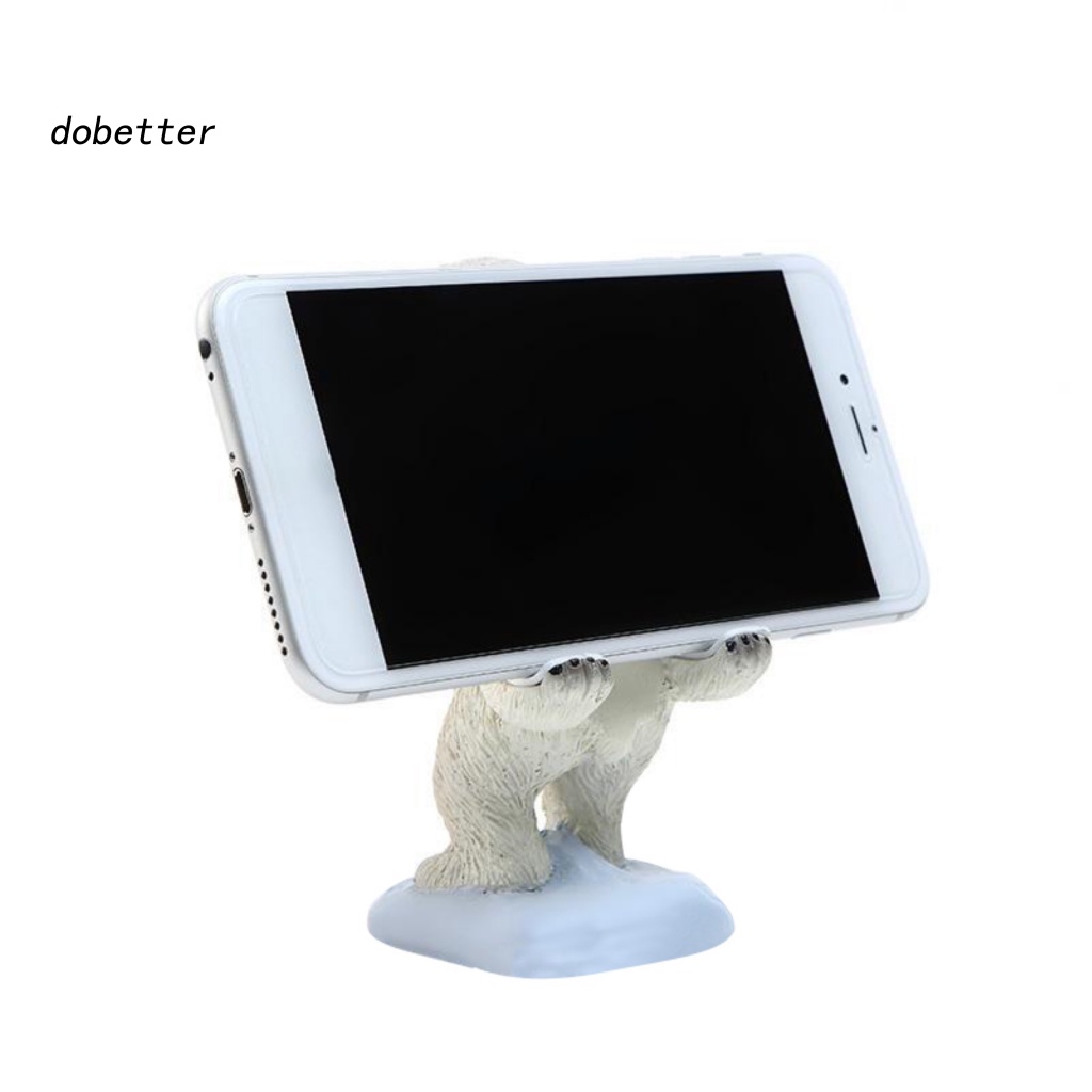 &lt; Dobetter &gt; Giá Đỡ Điện Thoại Bằng Nhựa Resin Hình Gấu Bắc Cực Thông Minh Trang Trí Bàn Làm