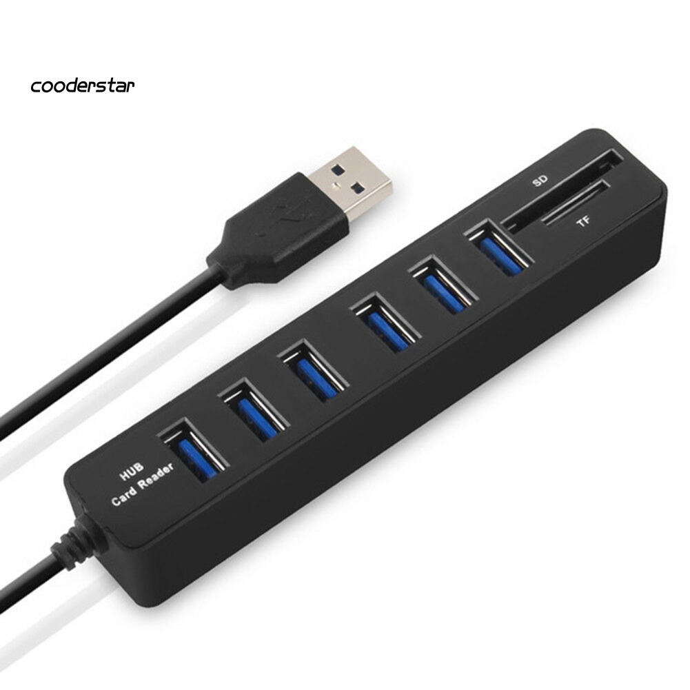 Bộ Chia 6 Cổng USB 2.0 Đọc Thẻ SD / TF Cho Máy Tính / Laptop