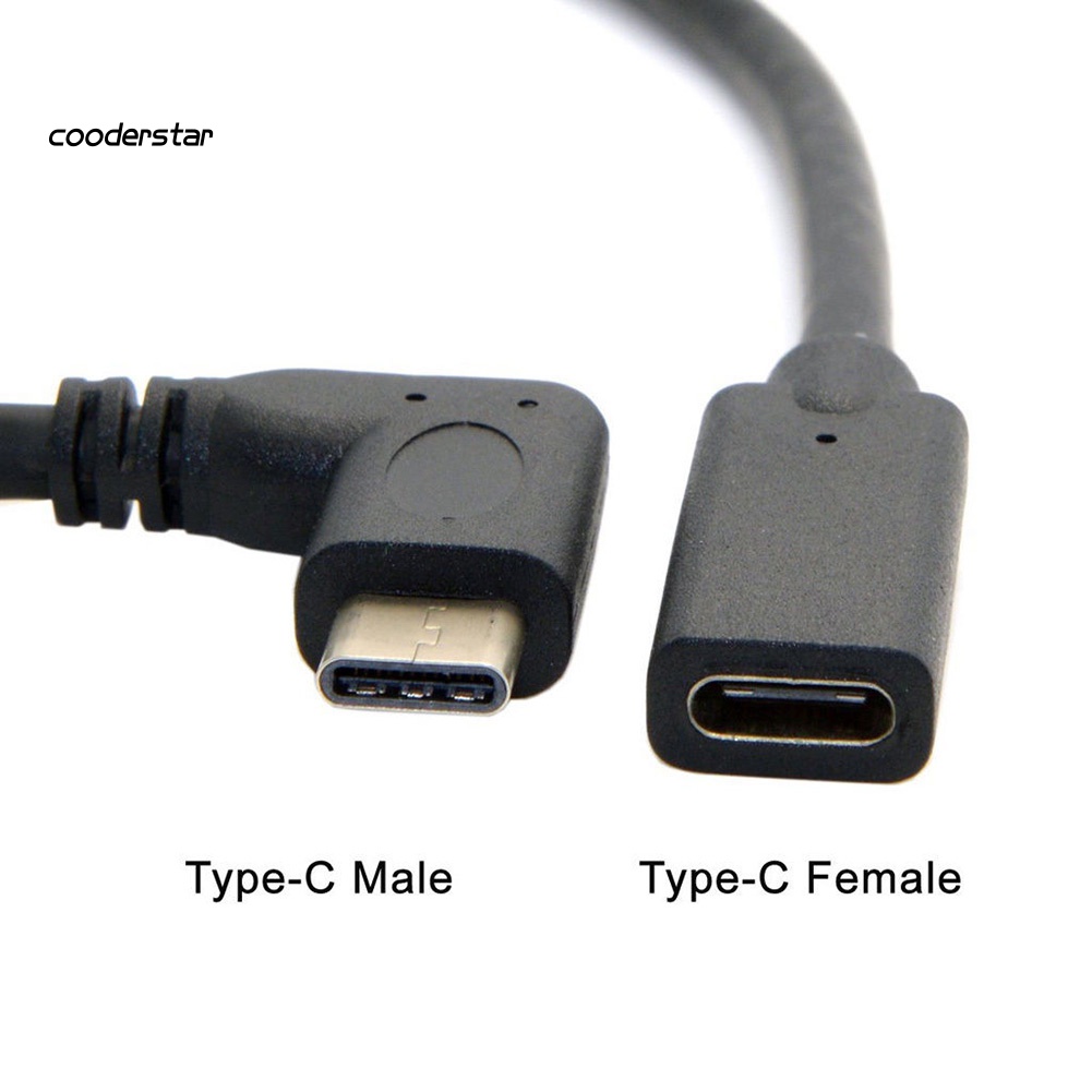 Dây Cáp 20cm USB 3.1 Type C Male Sang Female Góc 90 Độ