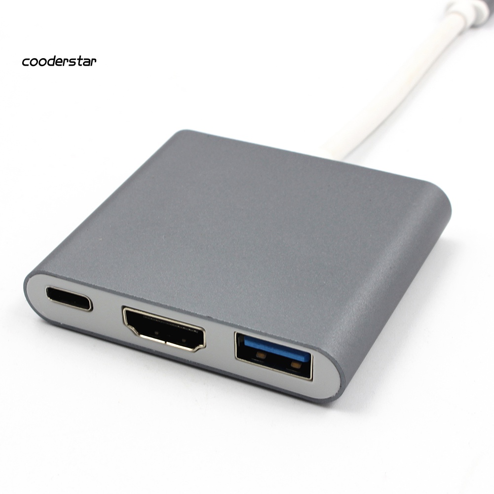 Bộ Chuyển Đổi USB 3.1 Type-C Sang 4K UHD HDMI-Cod 3 Trong 1 Cho Macbook