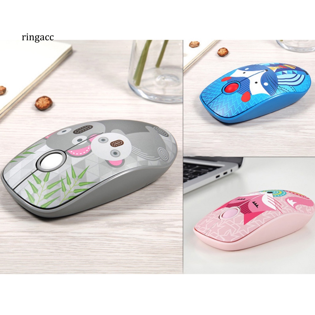 Chuột Gaming Không Dây RGA 2.4G 1000Dpi HọA TiếT ĐộNg VậT Dễ Thương Cho Laptop / Pc
