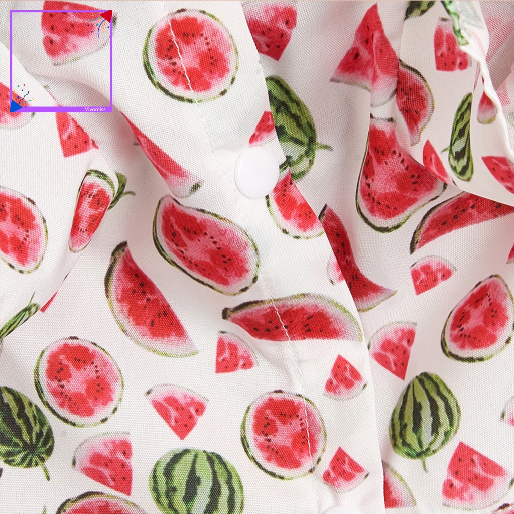 [VM] Áo Thun Cổ Bẻ Cài Nút Họa Tiết Dưa Hấu Dễ Thương Thời Trang Mùa Hè Cho Thú Cưng