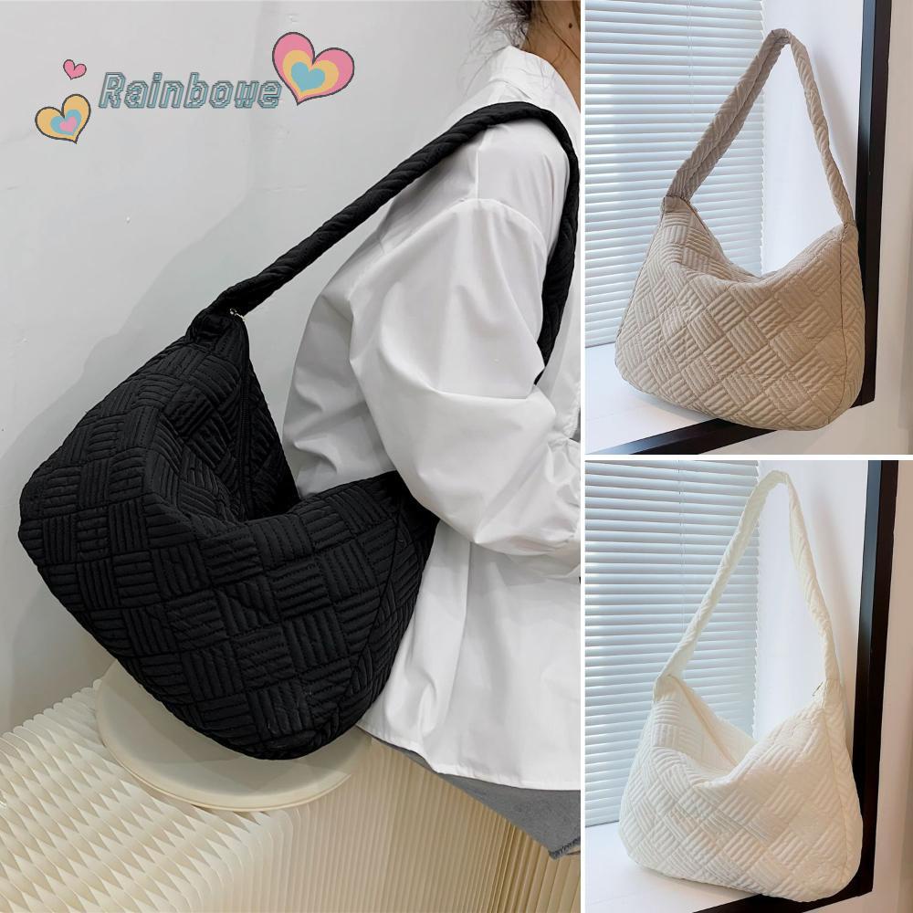 Túi Đeo Vai Cỡ Lớn Siêu Nhẹ Màu Cầu Vồng Thời Trang Mùa Đông