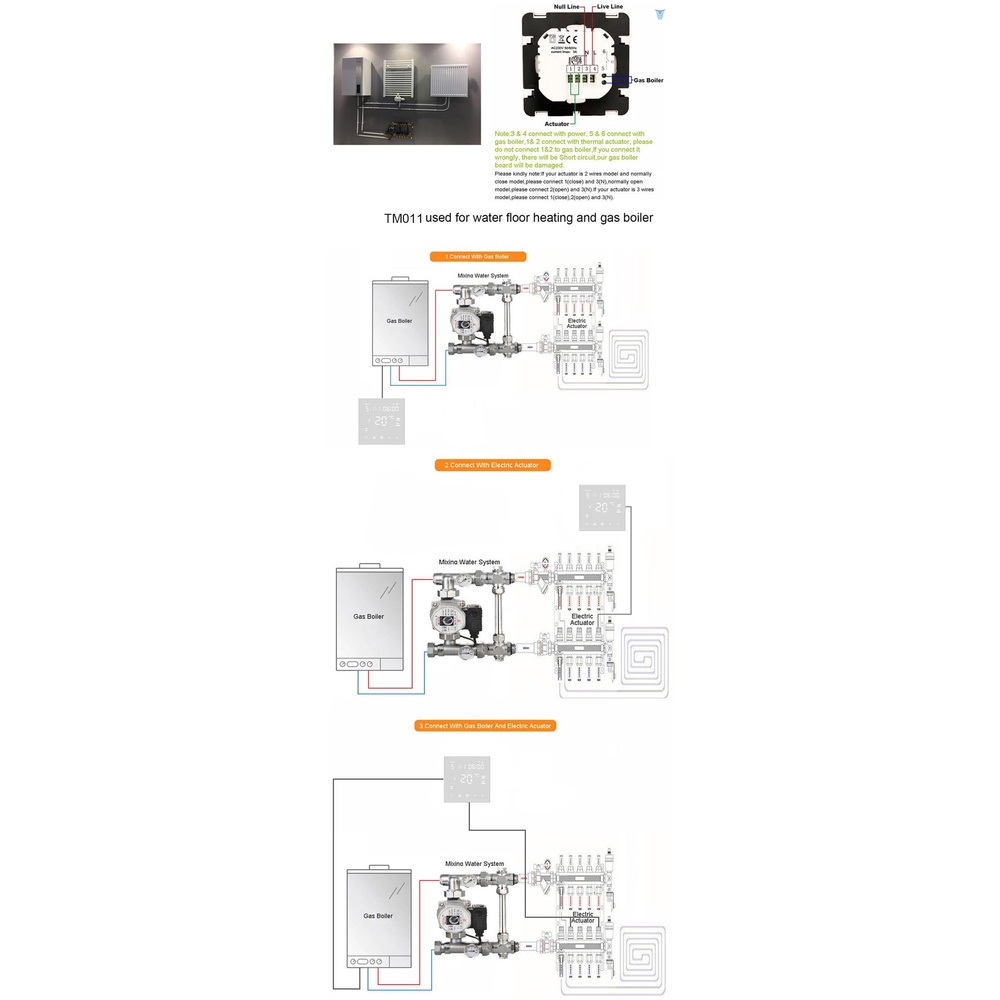 Bộ Điều Khiển Nhiệt Độ Sàn Nhà Thông Minh Wifi-Fi 16A Điều Khiển Bằng Giọng Nói