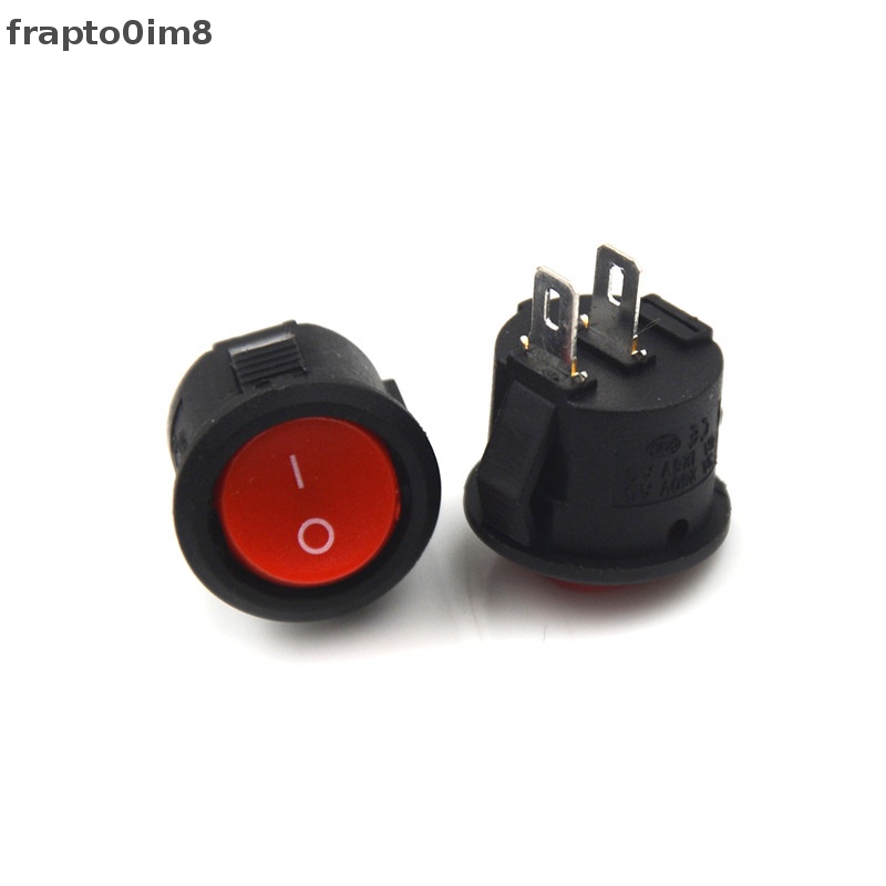 10 chiếc công tắc Rocker tròn đường kính 16mm mini 2 pin công tắc Rocker bật tắt 3A/250V mới