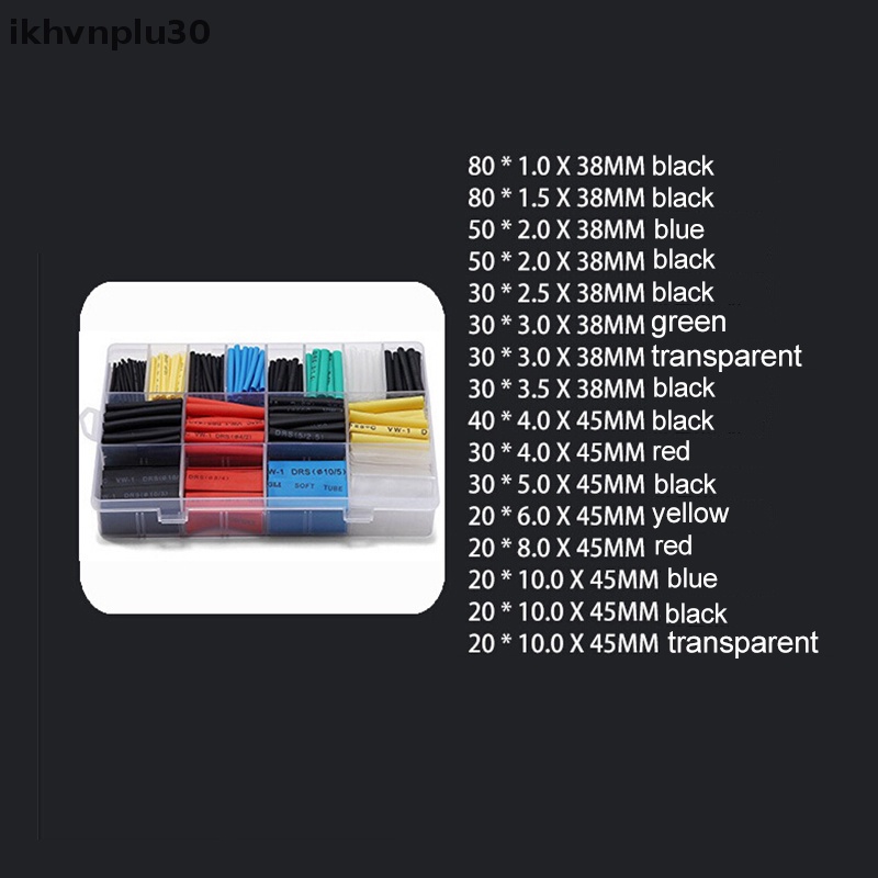 580 cái ống co nhiệt ống co nhiệt Bộ Ống co 2:1 Dây cáp tay áo mới