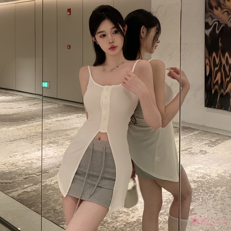 Áo Croptop Sát Nách Màu Sắc Đơn Giản Thời Trang Hè Phong Cách Hàn Quốc Cho Nữ