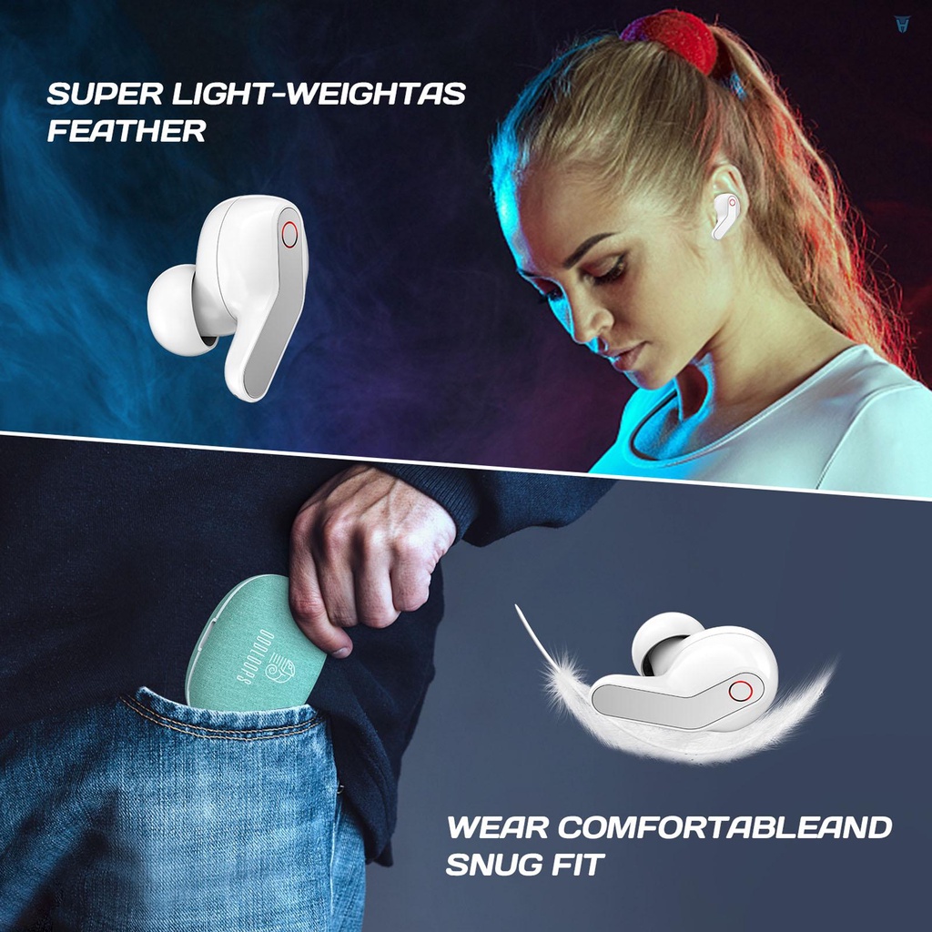 Tai Nghe Nhét Trong T15 TWS Bluetooth 5.0 Không Dây Điều Khiển Cảm Ứng Chống Thấm Nước IPX5 Tích Hợp Mic Pin Sạc 400mAh