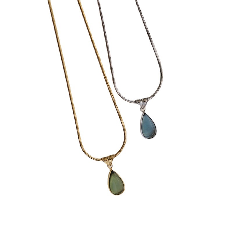 Vòng cổ Mặt Hình Giọt Nước Màu Xanh Dương Thời Trang