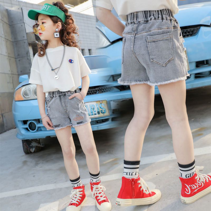 Quần Short Denim Mỏng Thời Trang Mùa Hè Dành Cho Bé Gái 13 8 9 11 Tuổi