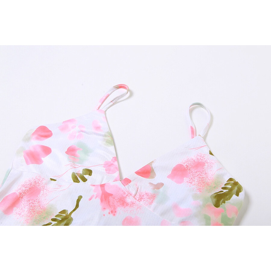 Kliou Đầm Midi In Hoa Phối Dây Rút Thời Trang 2023 Cho Nữ