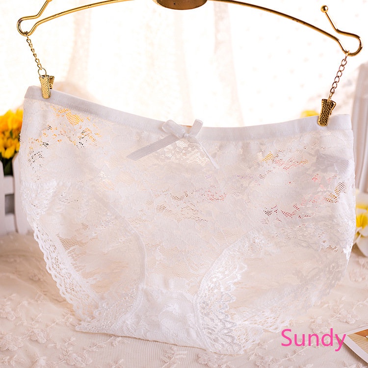 Quần Lót Ren Thoáng Khí Đính Nơ Thời Trang Gợi Cảm Cho Nữ