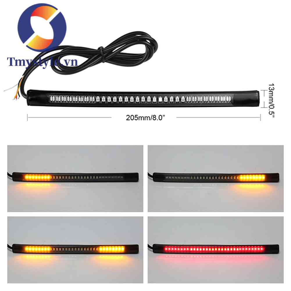 Set 2 Dải Đèn 48 LED SMD Gắn Đuôi Xe Mô Tô Báo Tín Hiệu Xi Nhan