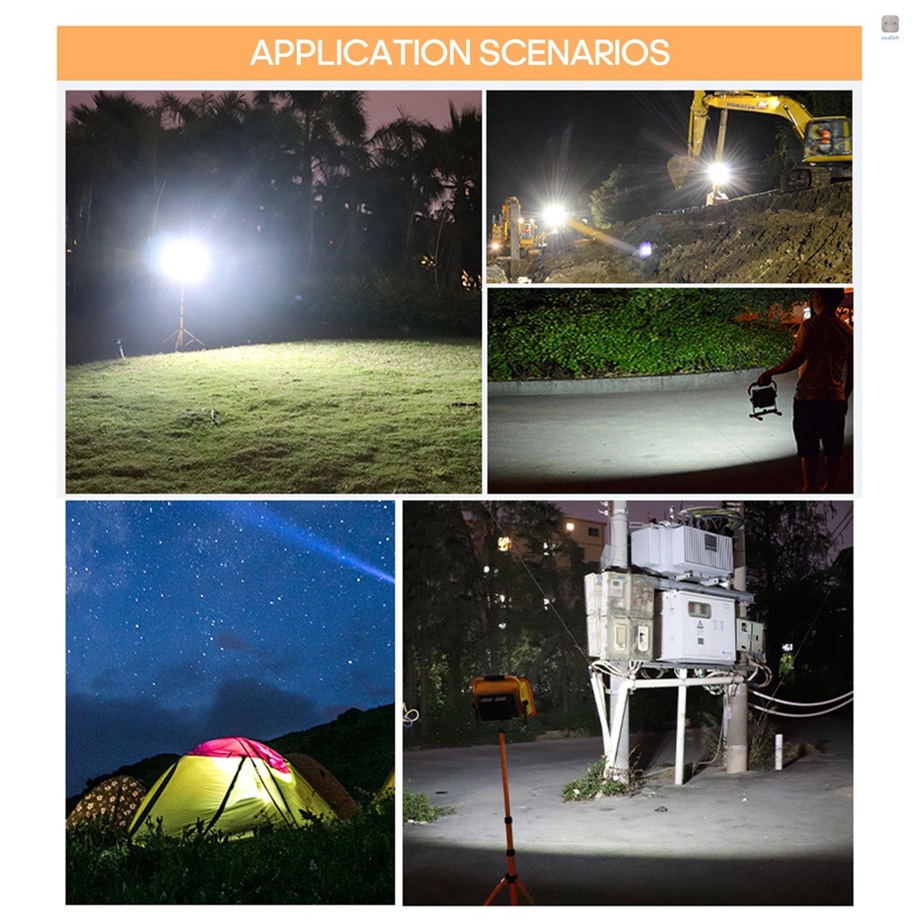 Đèn Chiếu Khẩn Cấp 20W IP65 Ánh Sáng Trắng Chống Thấm Nước Có Thể Sạc Lại Tiện Dụng